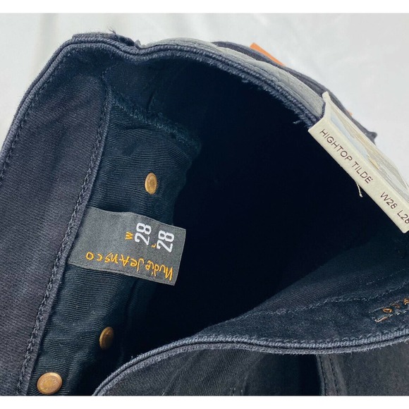 Nudie Jeans Hightop Hilde Black Stretch Organic Denim Jeans Size 28X28 NWT - Picture 2 of 5